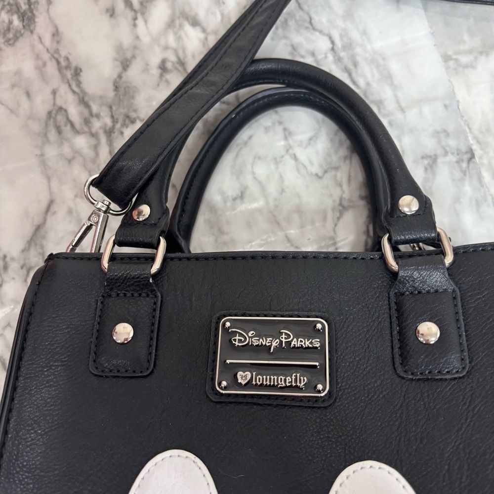 Disney Parks Loungefly Peek-a-boo Mickey Crossbody Purse black white collectible - Picture 6 of 7